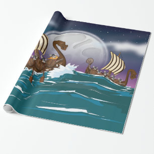 Papel De Presente Frota de Invasão Viking