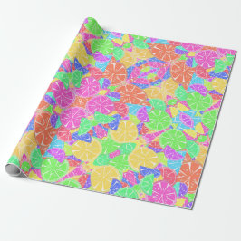 Papel De Presente Fruity Tutti Colorful Frutas Fatias