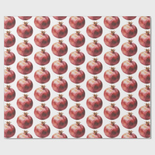 Papel De Presente Fruta de Aguarela Moderna e Tendência Romã
