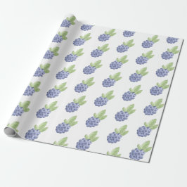 Papel De Presente Fruta de amora azul