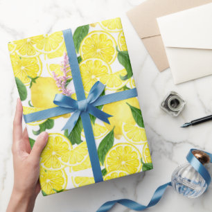 Papel De Presente Fruta de citrinos amarelo-limão fresca