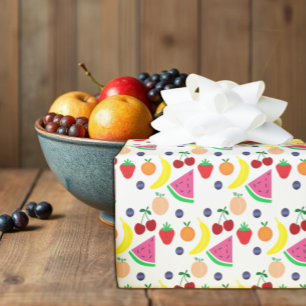 Papel De Presente Fruta Dois-tti Frutti 2º Aniversário