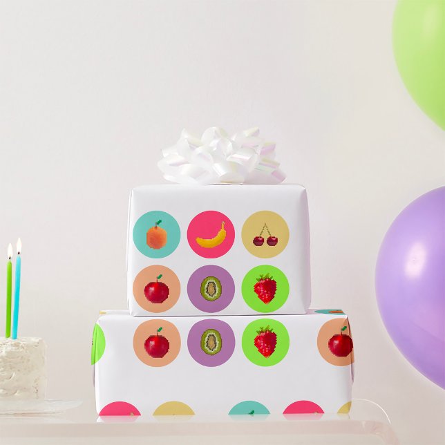 Papel De Presente Fruta ixelada (Criador carregado)