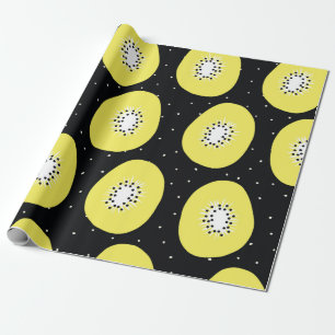 Papel De Presente Fruta Kwi, padrão de colheita sem costura. Traço