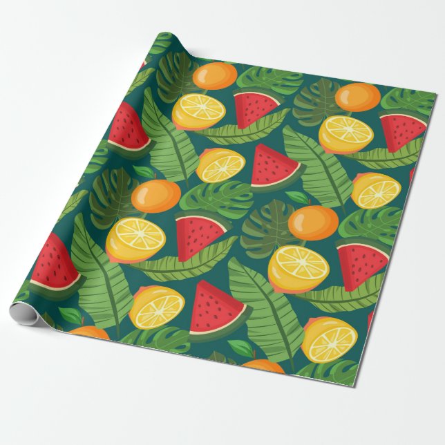 Papel De Presente Fruta tropical (Desenrolado)