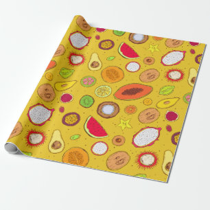 Papel De Presente Fruta tropical
