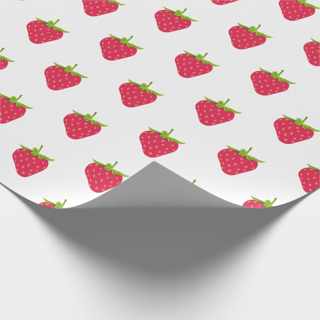 Papel De Presente Fruta Tropical de Verão, Morango Vermelho (Ponta)
