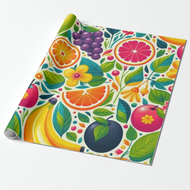 Papel De Presente Frutas coloridas (Desenrolado)