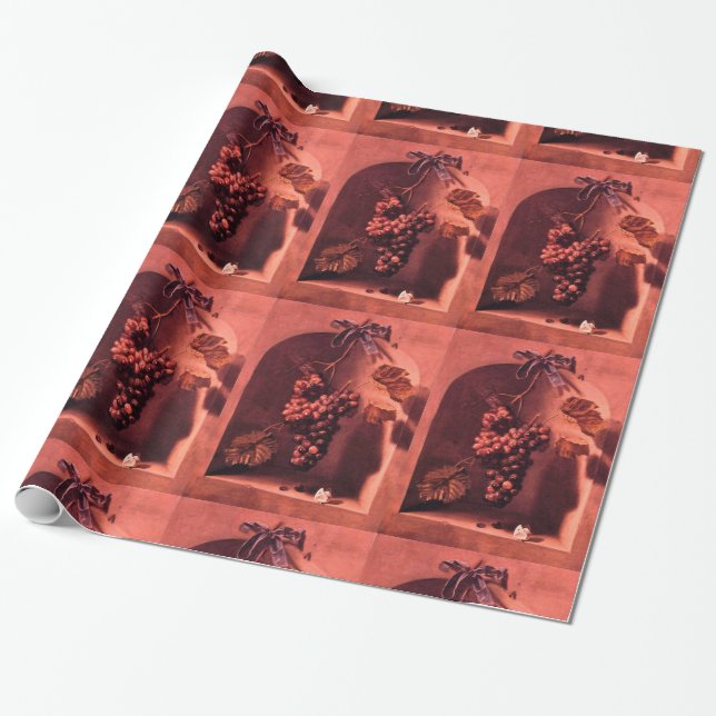 Papel De Presente FRUTAS DA SEASON - PROSPERITY Antique Red Pink (Desenrolado)