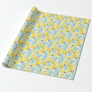 Papel De Presente Frutas de citros, padrão contínuo vibrante.