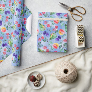 Papel De Presente Frutas e bagas.