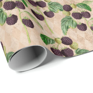 Papel De Presente Frutas Roxas do Campo