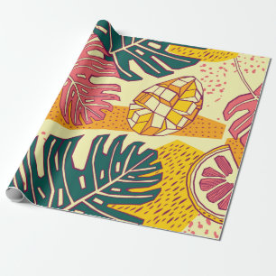 Papel De Presente Frutas tropicais, padrão design