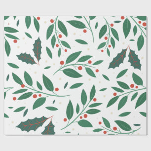 Papel De Presente Frutas Vermelhas & Folhas Sazonais