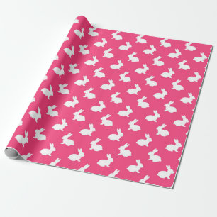 Papel De Presente Fuchsia Bunny Rabbit Gift Wrap