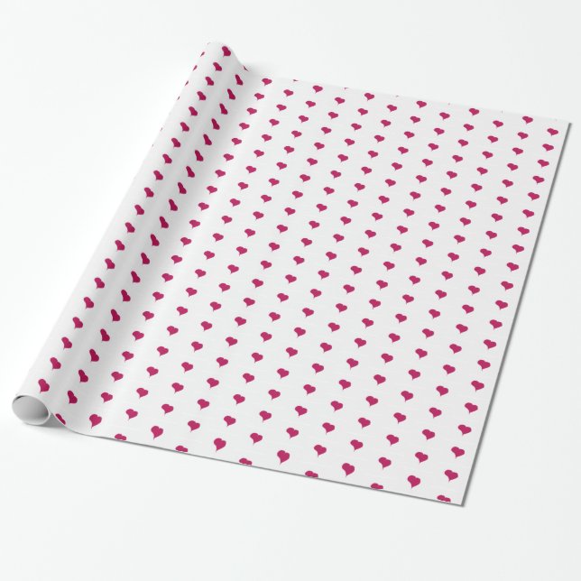 Papel De Presente Fuchsia Hearts (Desenrolado)