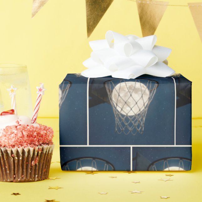 Papel De Presente Full Moon In a Basketball Net (Festa de aniversário)