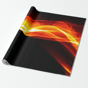 Papel De Presente Fumaça abstrato vermelha Fogo sobre fundo preto. W