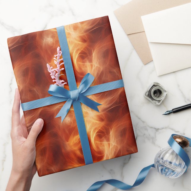 Papel De Presente Fumaça Laranja (Presentear)