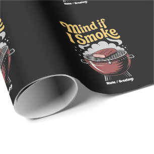 Papel De Presente Fumante Engraçado De CHURRASCO "Se Importa Se Eu F
