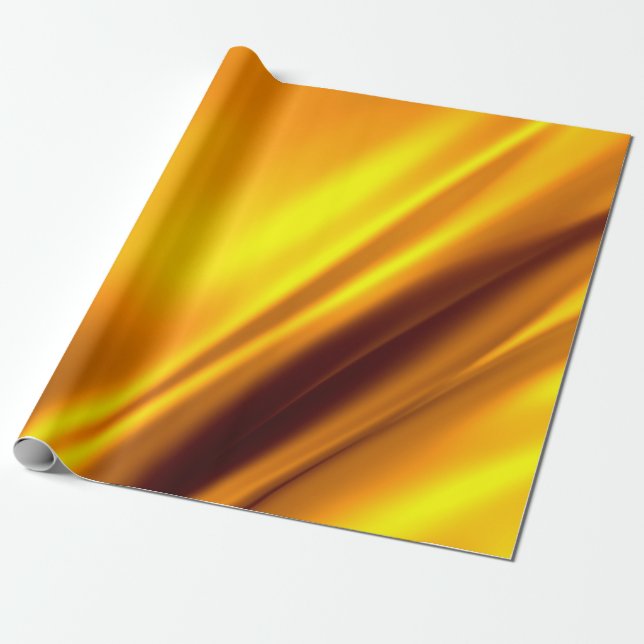 Papel De Presente Fundo abstrato ondulante dourado (Desenrolado)