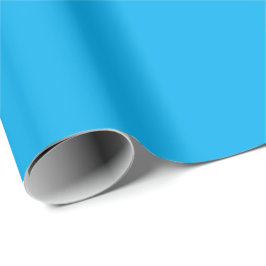 Papel De Presente Fundo Azul Ciano Sólido | Estilo Minimalista de Ve