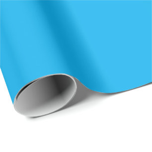 Papel De Presente Fundo Azul Ciano Sólido   Estilo Minimalista de Ve