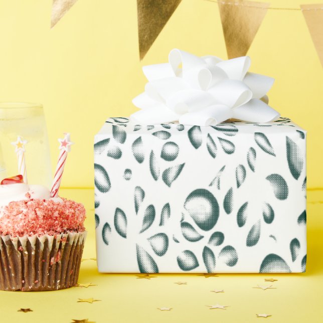 Papel De Presente fundo branco com muitas gotas de água (Festa de aniversário)