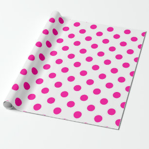 Papel De Presente Fundo Branco Pontos Pink