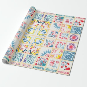 Papel De Presente Fundo cortado com ornamentos orientais. Watercol