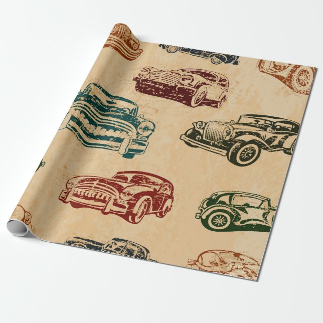 Papel De Presente Fundo de carro vintage perfeito. (Desenrolado)