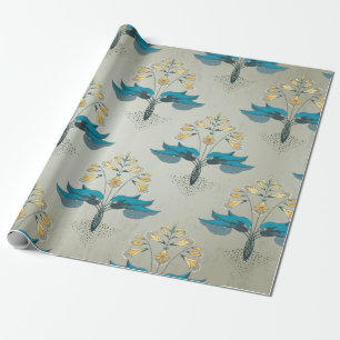 Papel De Presente Fundo de colheita sem costura. Padrão floral no mo