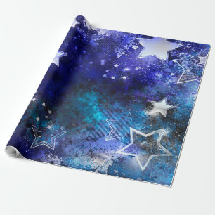 Papel De Presente Fundo de Espaço com Estrelas
