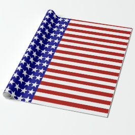 Papel De Presente Fundo de Estrelas e Stripes
