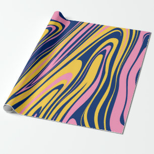 Papel De Presente Fundo de Ondas de Cores do Estilo 1960s. Psicde Wa
