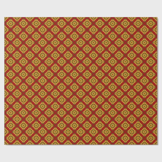 Papel De Presente fundo de padrão uniforme thai ikat (Aberto)