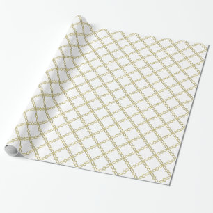Papel De Presente Fundo DIY XL Falso Dourado Fancy Quatrefoil