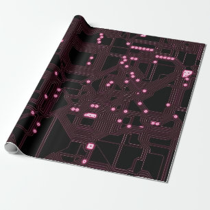Papel De Presente fundo do circuito de microchip rosa,3d,ab