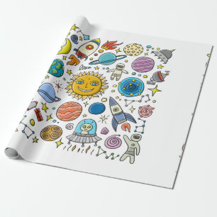 Papel De Presente Fundo do Espaço. Planetas do sistema solar. Roc