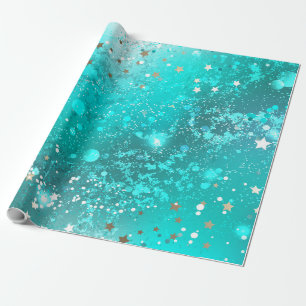 Papel De Presente Fundo do Mint Turquoise Foil