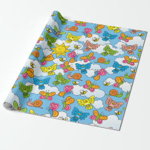 Papel De Presente Fundo dos Animais Bebês
