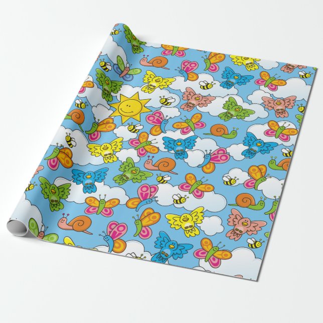 Papel De Presente Fundo dos Animais Bebês (Desenrolado)