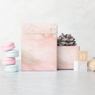 Papel De Presente Fundo Floral Cor-de-Água Rosa