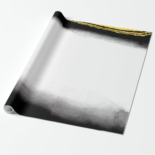 Papel De Presente Fundo luxuoso preto e Dourado 5 (Desenrolado)