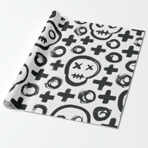 Papel De Presente Fundo perfeito do crânio. Condecoração superfic