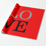Papel De Presente Fundo Vermelho Cinza Amor Casamento<br><div class="desc">Você pode facilmente alterar as fontes e as cores. Você também pode adicionar seu logotipo e a imagem de fundo como desejar.</div>