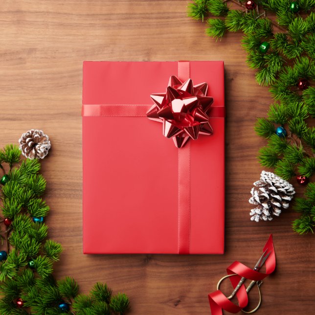 Papel De Presente Fundo Vermelho Sólido (Presente de Natal)