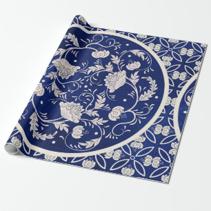 Papel De Presente fundo vintage. Belo padrão floral redondo