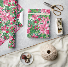 Papel De Presente Funky Christmas Foliage Patterned