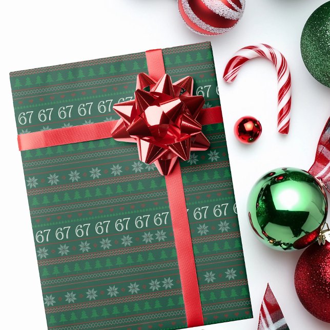 Papel De Presente Funny 67 Ugly Christmas Sweater Party 6 7 (Criador carregado)